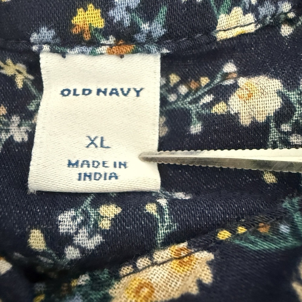Old Navy Boho Floral Button Long Sleeve Top XL Feminine Cottagecore Timeless - Picture 6 of 14